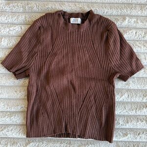 Ardène Brown Ribbed Women's Top